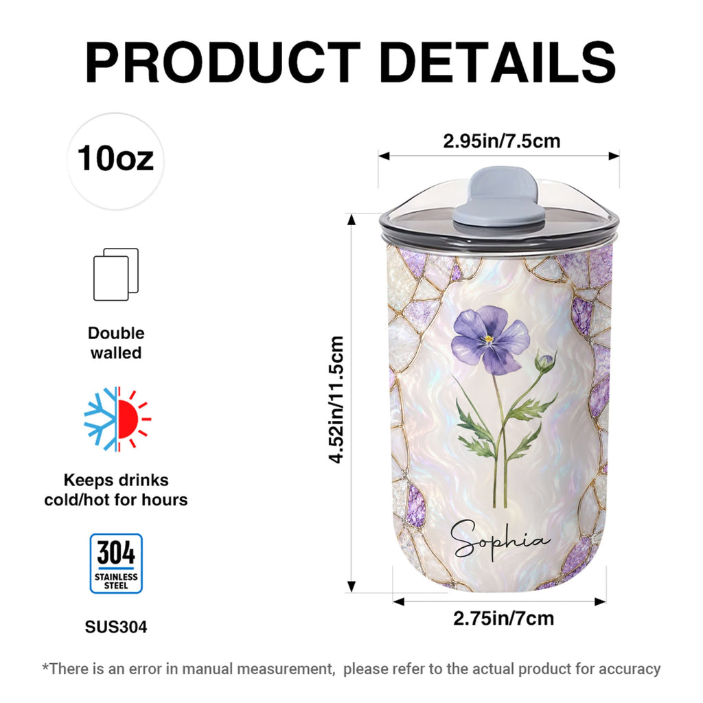 Personalized Birth Flower Tumbler Custom 10oz Gift for Daughter-in-Law 10oz tumbler GradoCreations