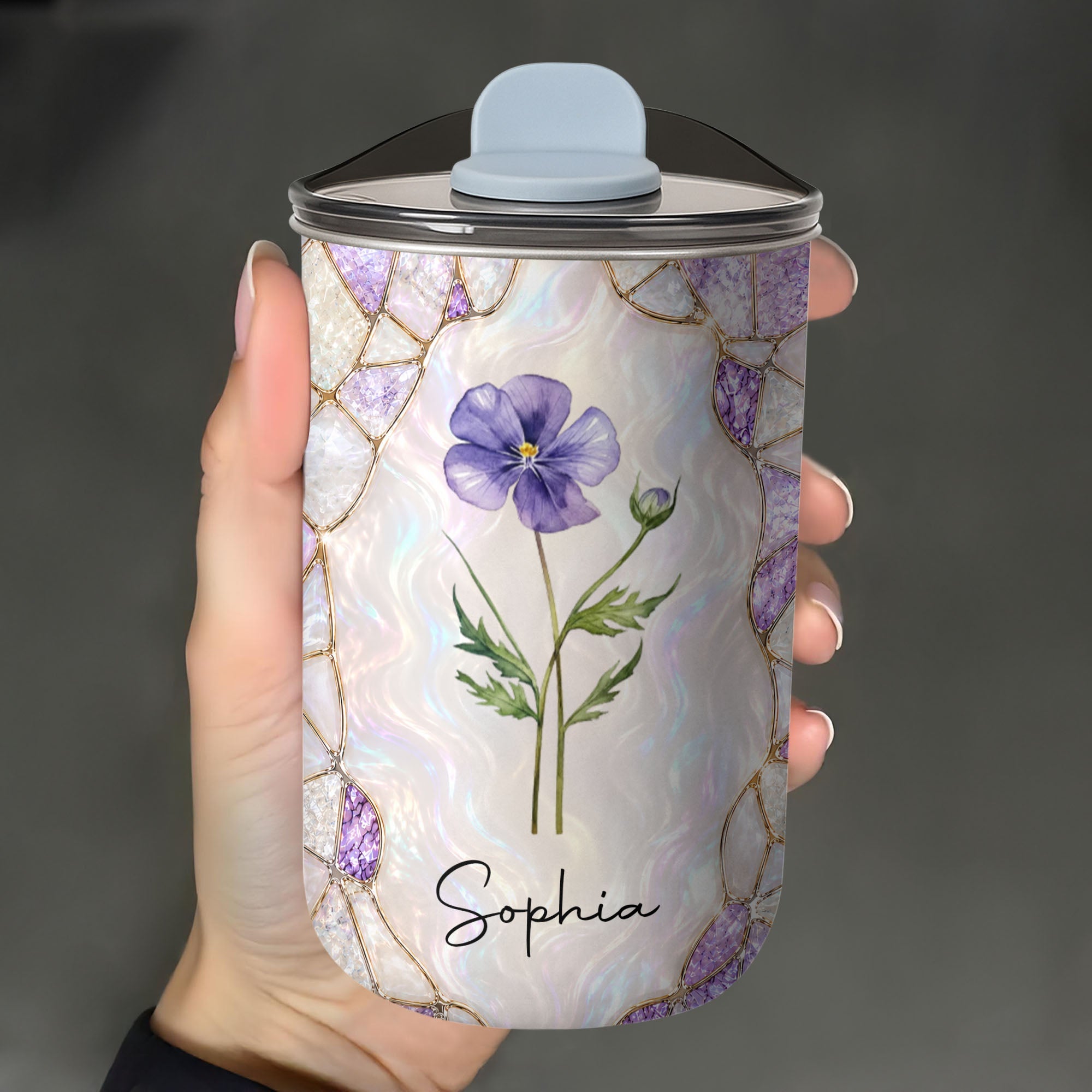Personalized Birth Flower Tumbler Custom 10oz Gift for Daughter-in-Law 10oz tumbler GradoCreations