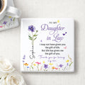 Personalized Floral Ceramic Coaster Gift for Daughter-in-Law Square Ceramic Coaster GradoCreations
