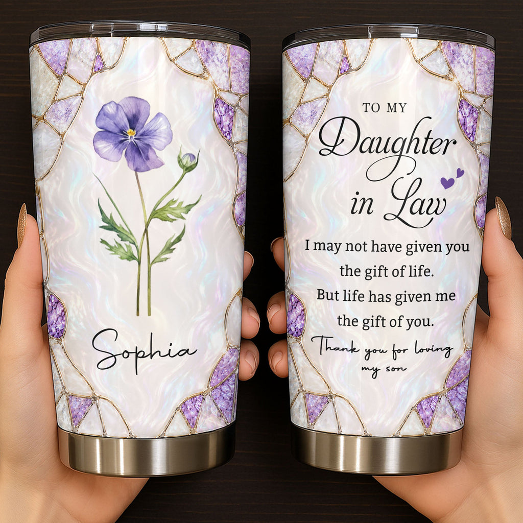 Personalized Stainless Steel Tumbler Custom Gift for Daughter-in-Law Tumbler GradoCreations