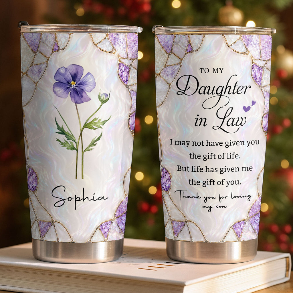 Personalized Stainless Steel Tumbler Custom Gift for Daughter-in-Law Tumbler GradoCreations