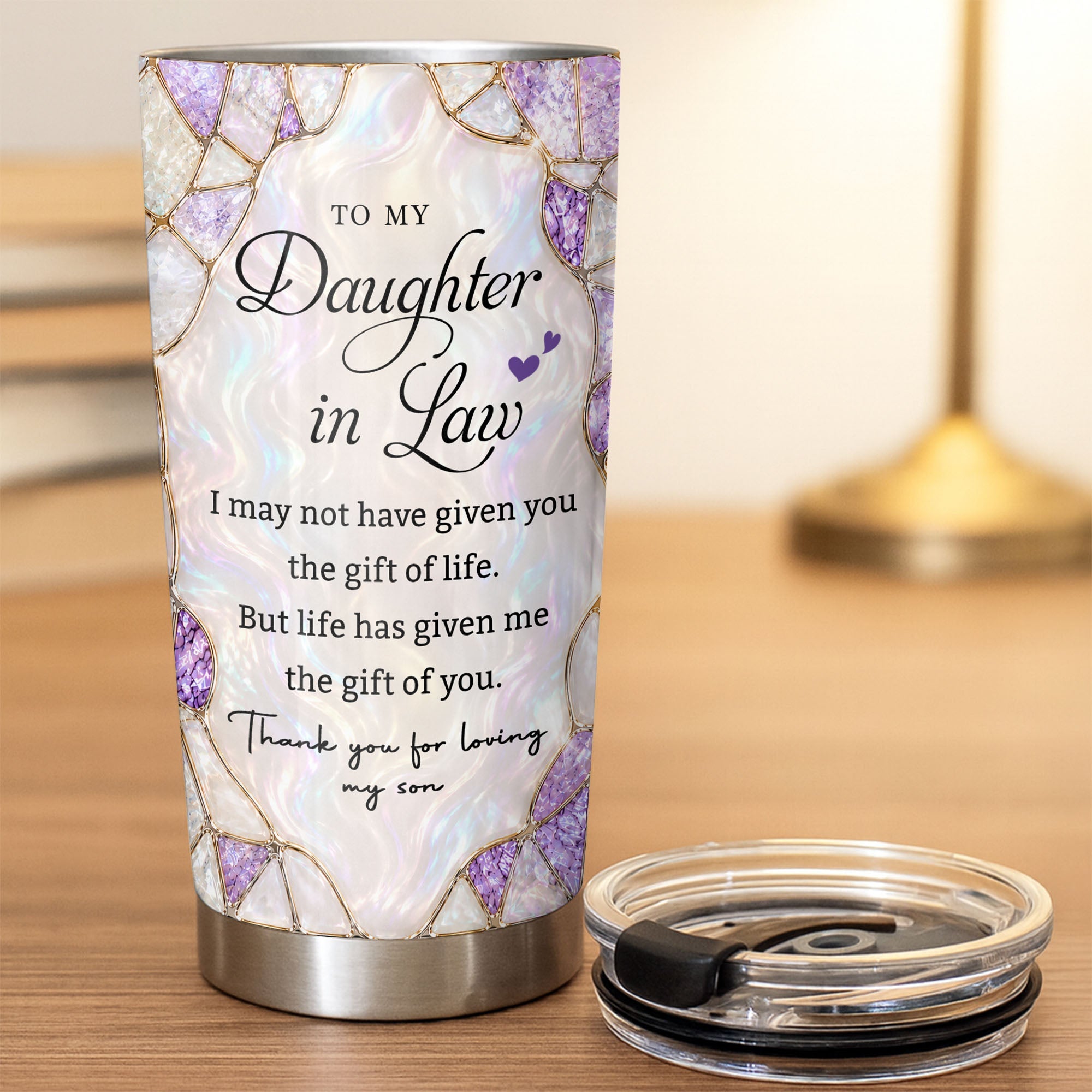 Personalized Stainless Steel Tumbler Custom Gift for Daughter-in-Law Tumbler GradoCreations