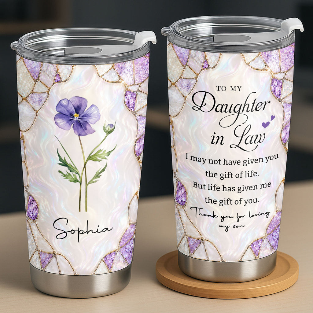Personalized Stainless Steel Tumbler Custom Gift for Daughter-in-Law Tumbler GradoCreations