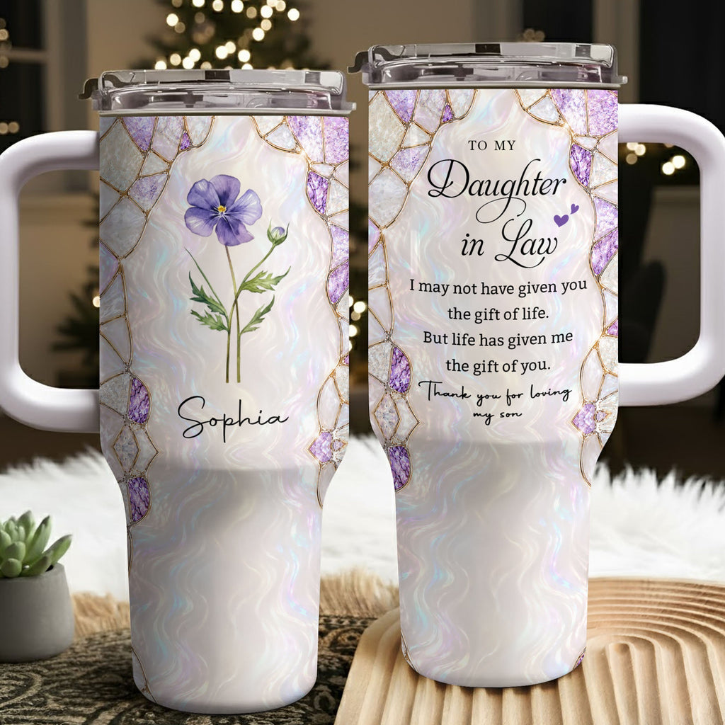 Personalized 40oz Tumbler Custom Name Gift for Daughter-in-Law 40oz Tumbler GradoCreations