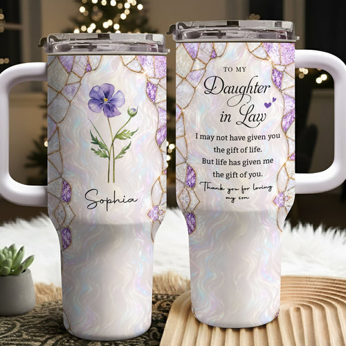 Personalized 40oz Tumbler Custom Name Gift for Daughter-in-Law 40oz Tumbler GradoCreations