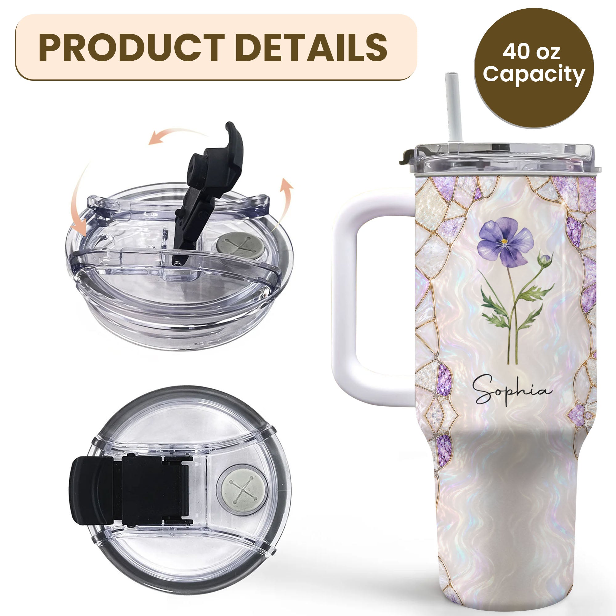 Personalized 40oz Tumbler Custom Name Gift for Daughter-in-Law 40oz Tumbler GradoCreations