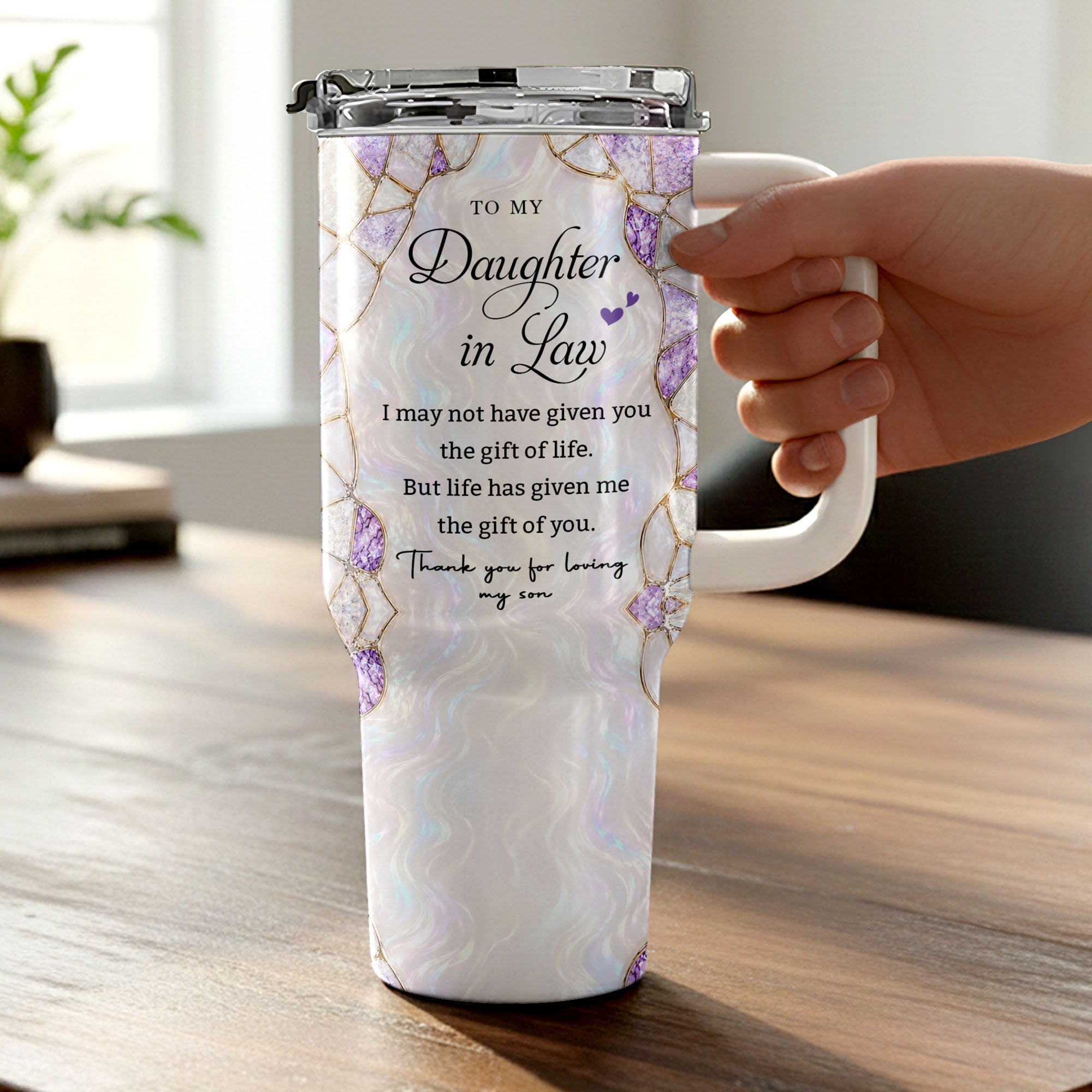 Personalized 40oz Tumbler Custom Name Gift for Daughter-in-Law 40oz Tumbler GradoCreations