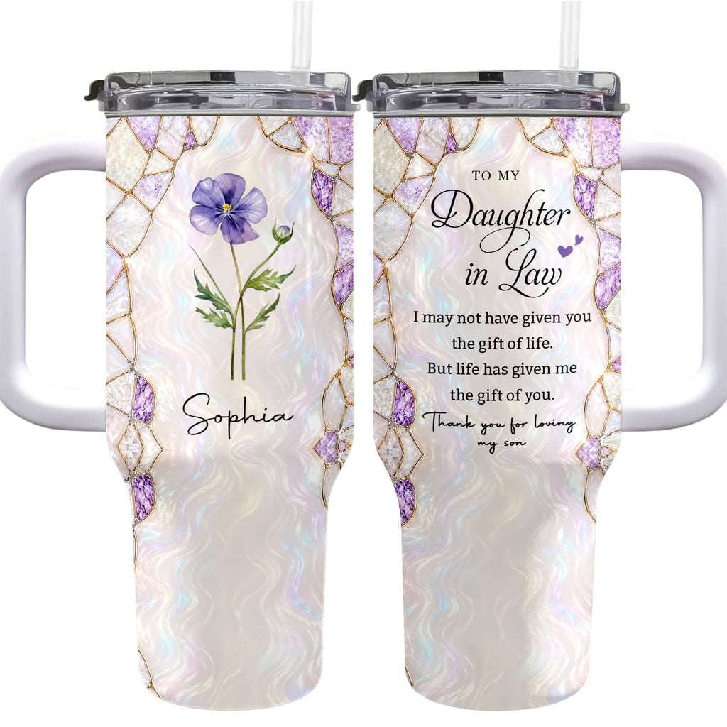 Personalized 40oz Tumbler Custom Name Gift for Daughter-in-Law 40oz Tumbler GradoCreations