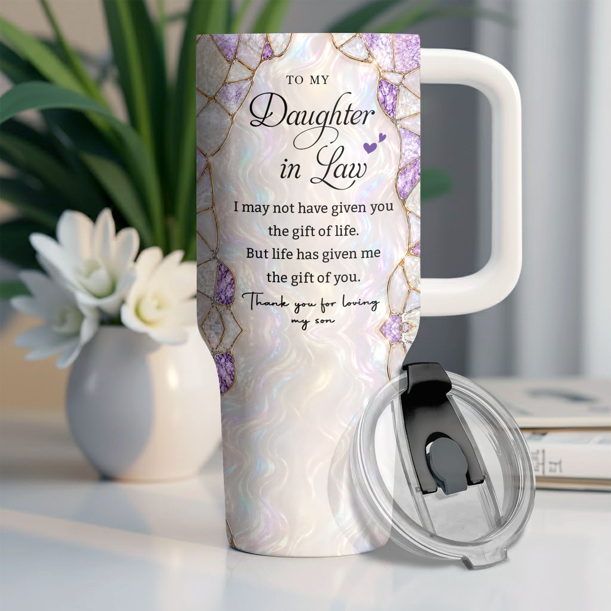 Personalized 40oz Tumbler Custom Name Gift for Daughter-in-Law 40oz Tumbler GradoCreations