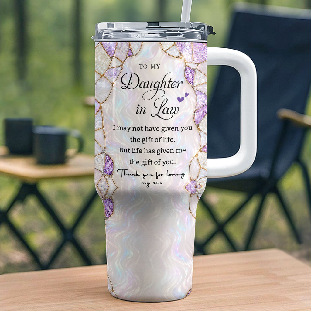 Personalized 40oz Tumbler Custom Name Gift for Daughter-in-Law 40oz Tumbler GradoCreations