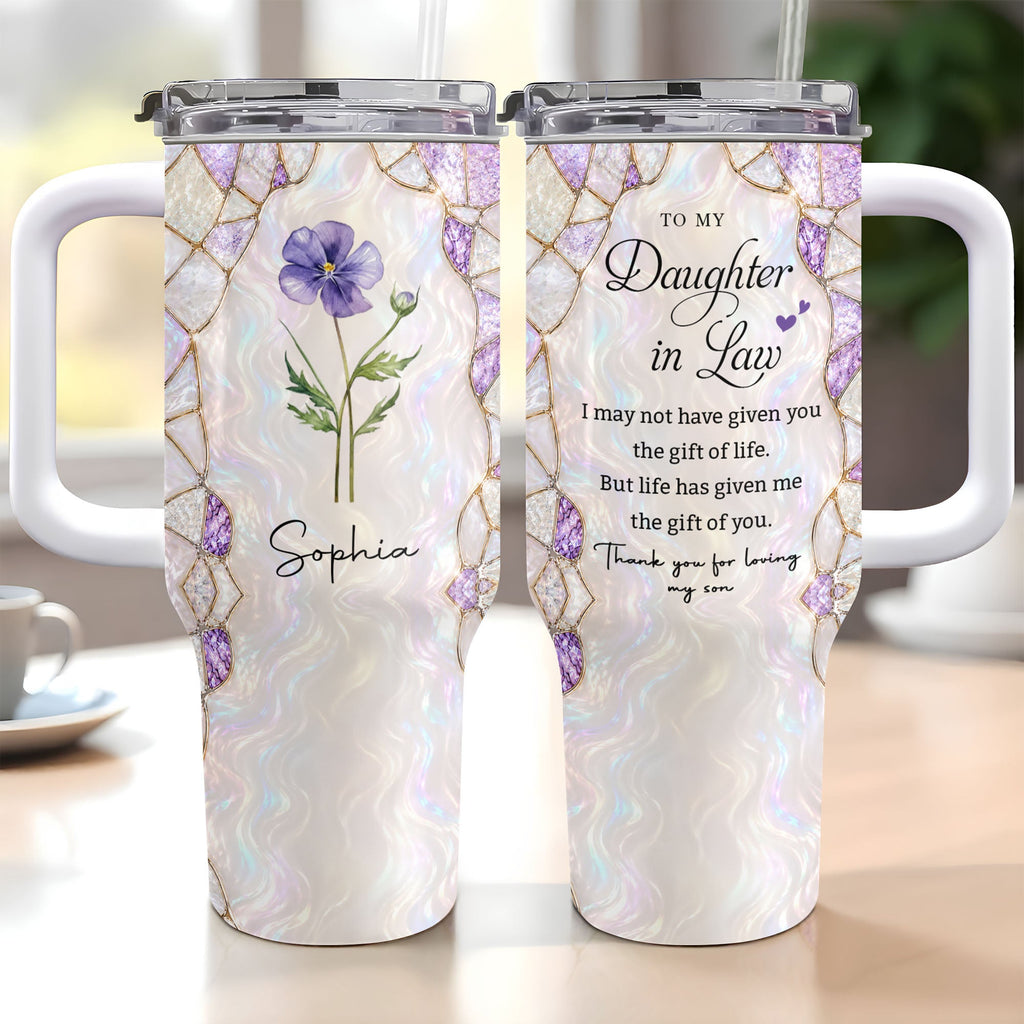 Personalized 40oz Tumbler Custom Name Gift for Daughter-in-Law 40oz Tumbler GradoCreations
