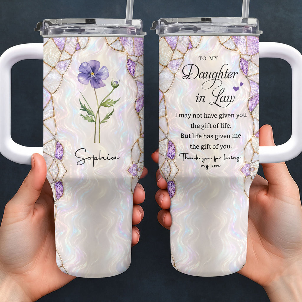 Personalized 40oz Tumbler Custom Name Gift for Daughter-in-Law 40oz Tumbler GradoCreations