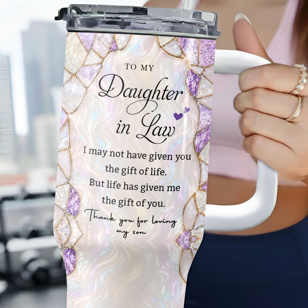 Personalized 40oz Tumbler Custom Name Gift for Daughter-in-Law 40oz Tumbler GradoCreations
