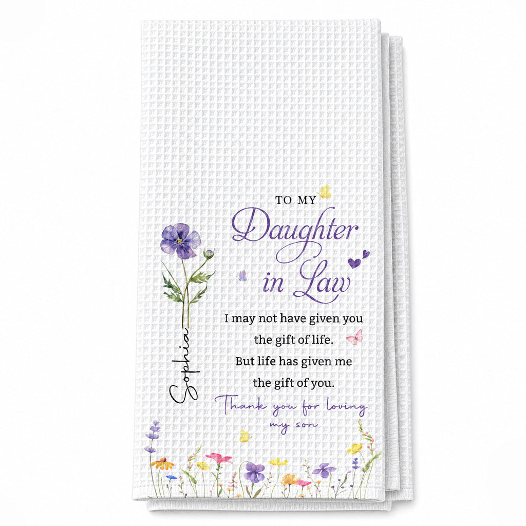 Personalized Kitchen Towel Custom Gift for Daughter-in-Law Kitchen Towel GradoCreations