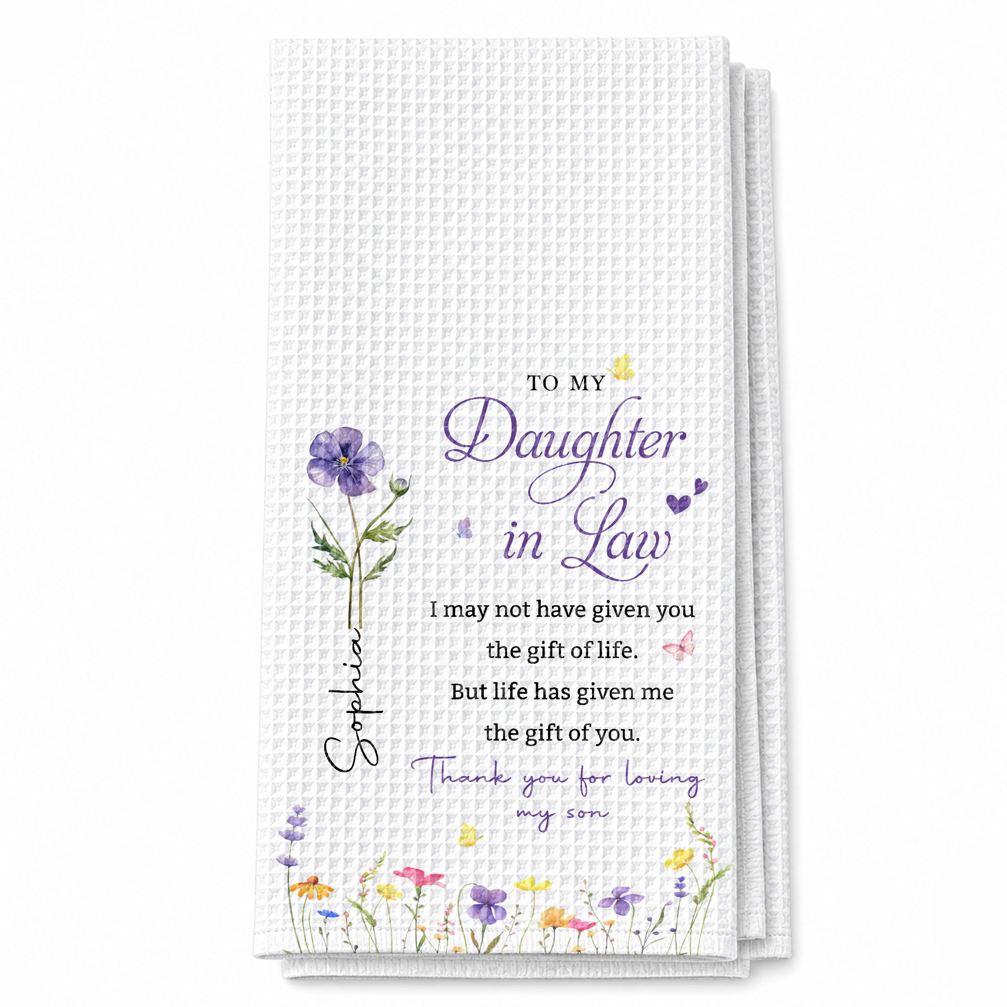 Personalized Kitchen Towel Custom Gift for Daughter-in-Law Kitchen Towel GradoCreations