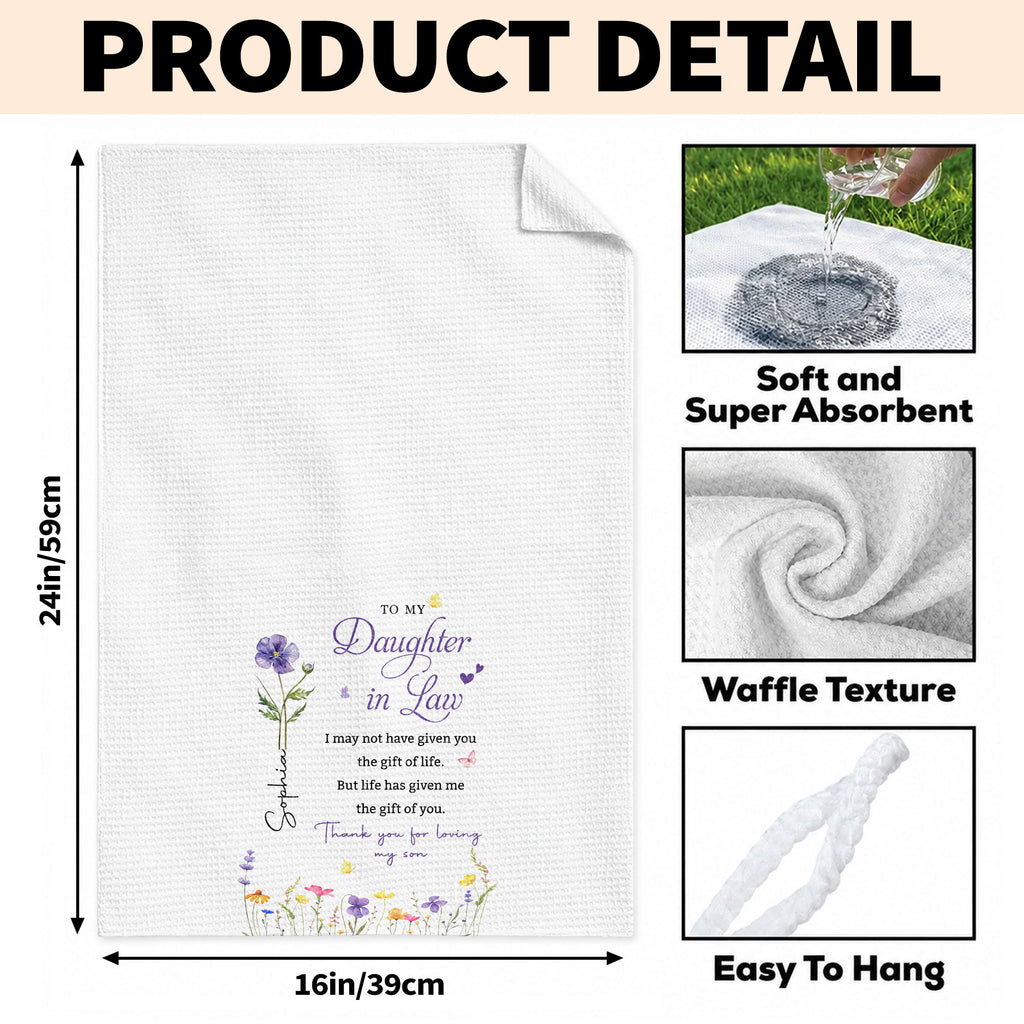 Personalized Kitchen Towel Custom Gift for Daughter-in-Law Kitchen Towel GradoCreations