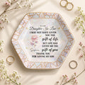 Personalized Ceramic Jewelry Dish Custom Name Hexagon Gift for Daughter-in-Law