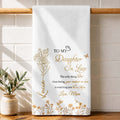 Personalized Kitchen Towel Custom Message Gift for Daughter-In-Law Kitchen Towel GradoCreations