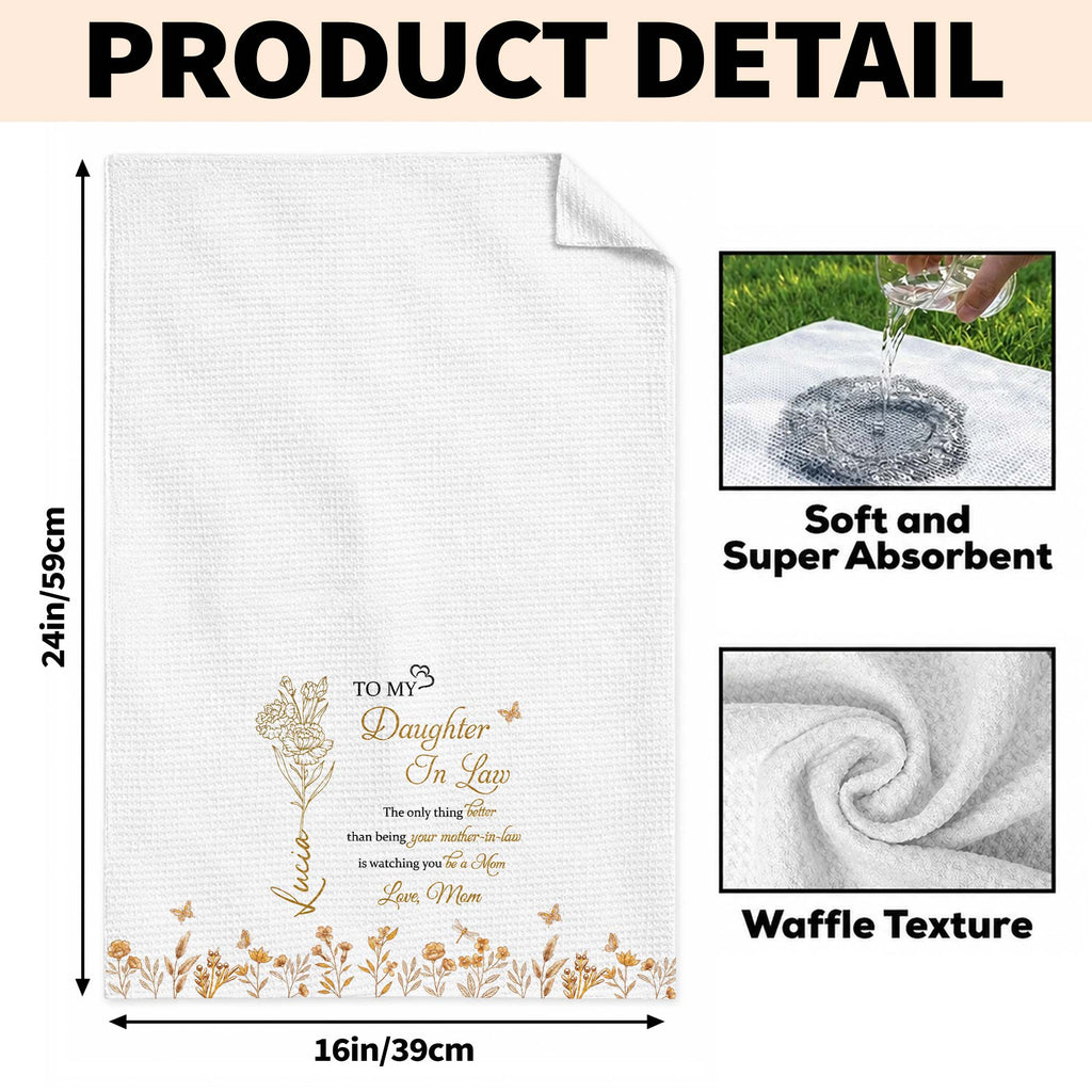 Personalized Kitchen Towel Custom Message Gift for Daughter-In-Law Kitchen Towel GradoCreations