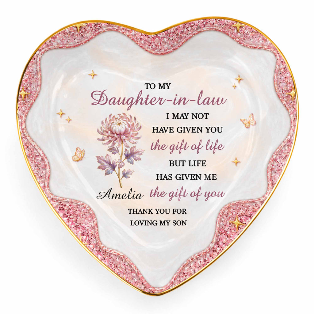 Personalized Heart Jewelry Dish Custom Name Gift for Daughter-in-Law Heart Jewelry Dish GradoCreations