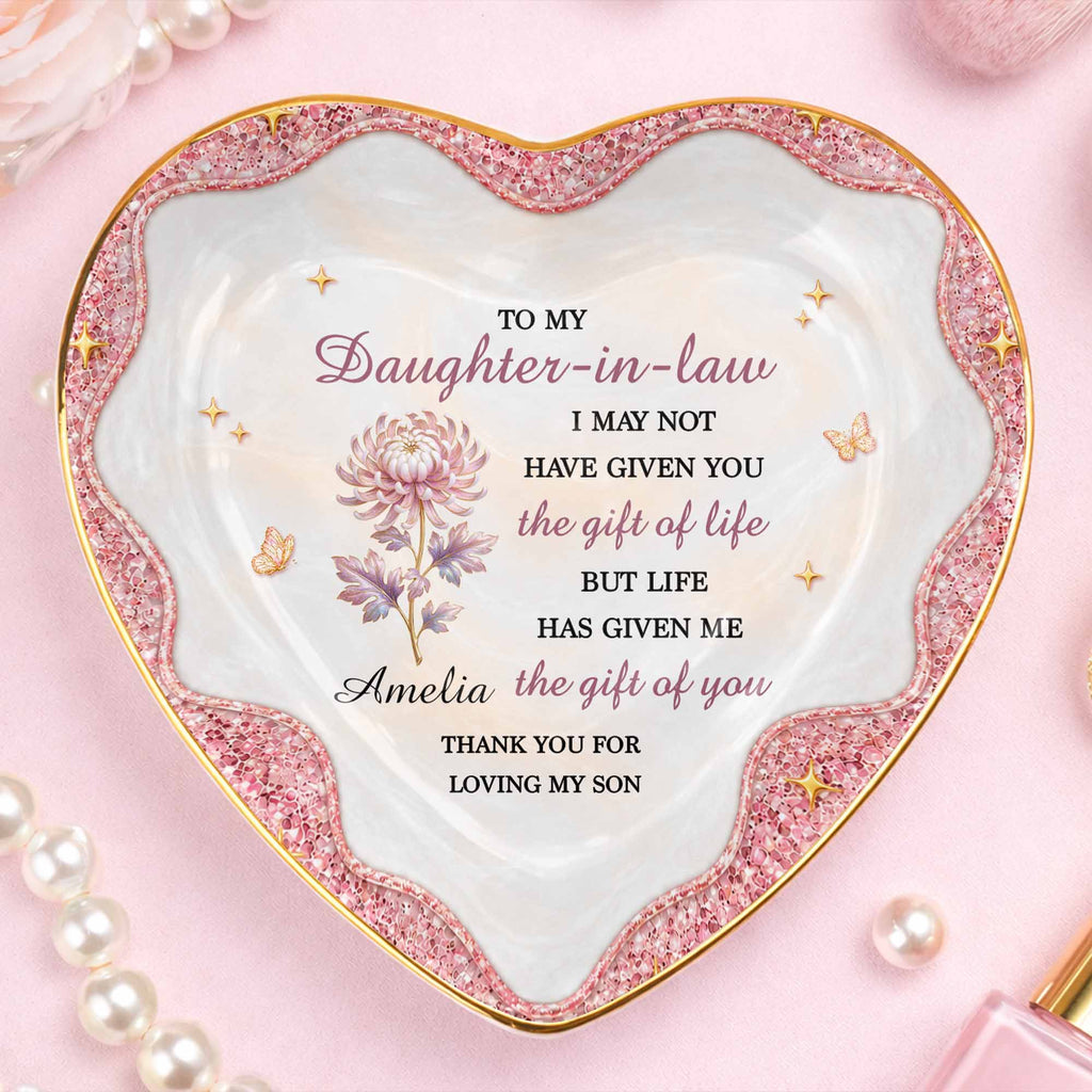 Personalized Heart Jewelry Dish Custom Name Gift for Daughter-in-Law Heart Jewelry Dish GradoCreations