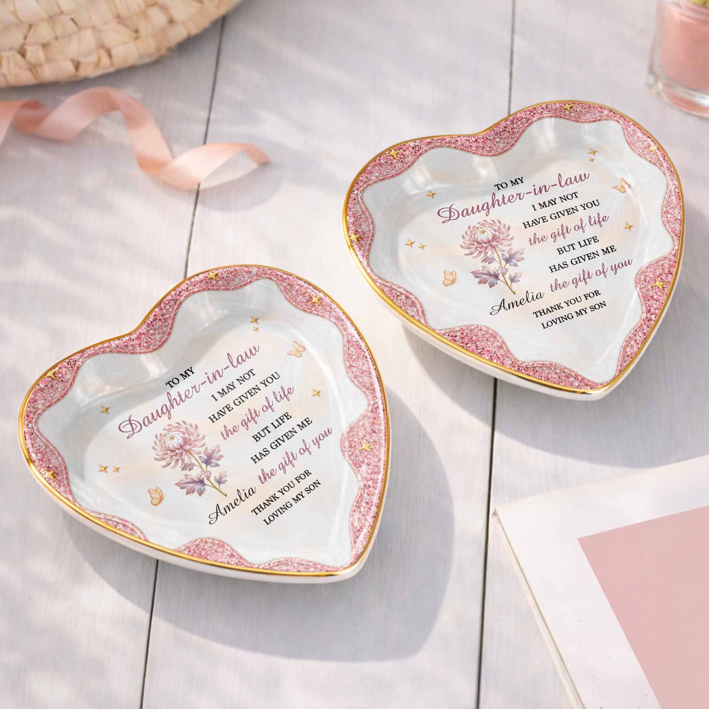 Personalized Heart Jewelry Dish Custom Name Gift for Daughter-in-Law Heart Jewelry Dish GradoCreations