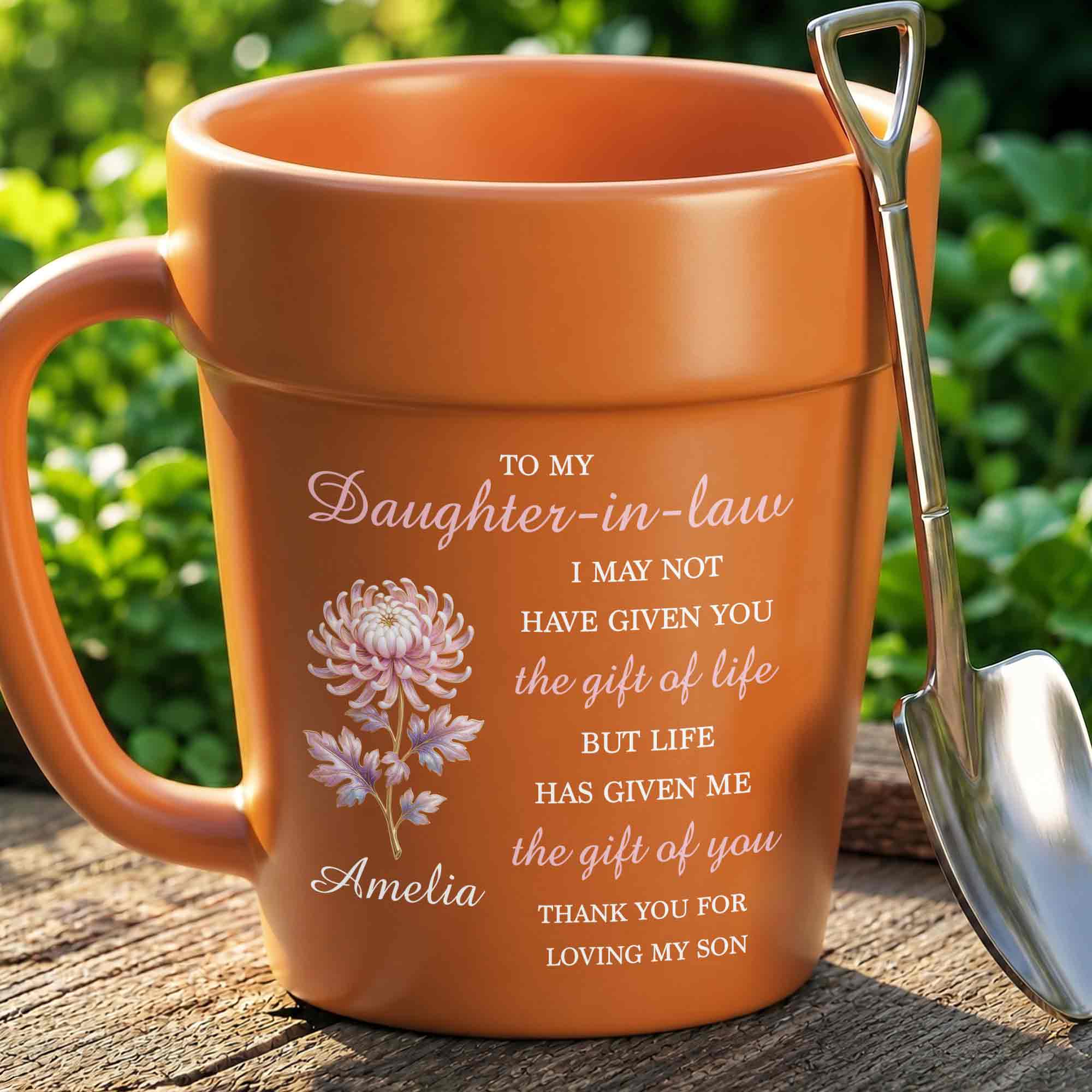 Personalized Plant Pot Ceramic Mug Unique Gift for Daughter-in-Law Plant Pot Ceramic Mug GradoCreations