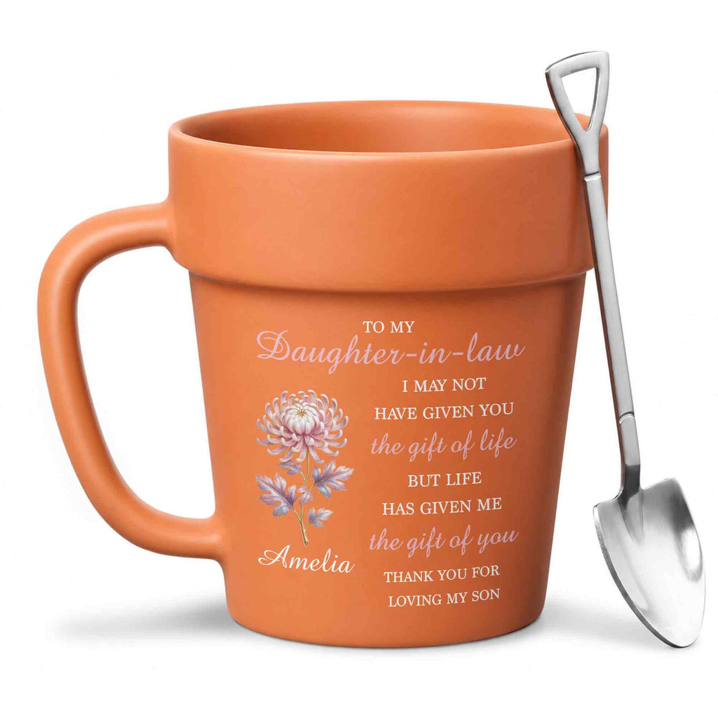 Personalized Plant Pot Ceramic Mug Unique Gift for Daughter-in-Law Plant Pot Ceramic Mug GradoCreations