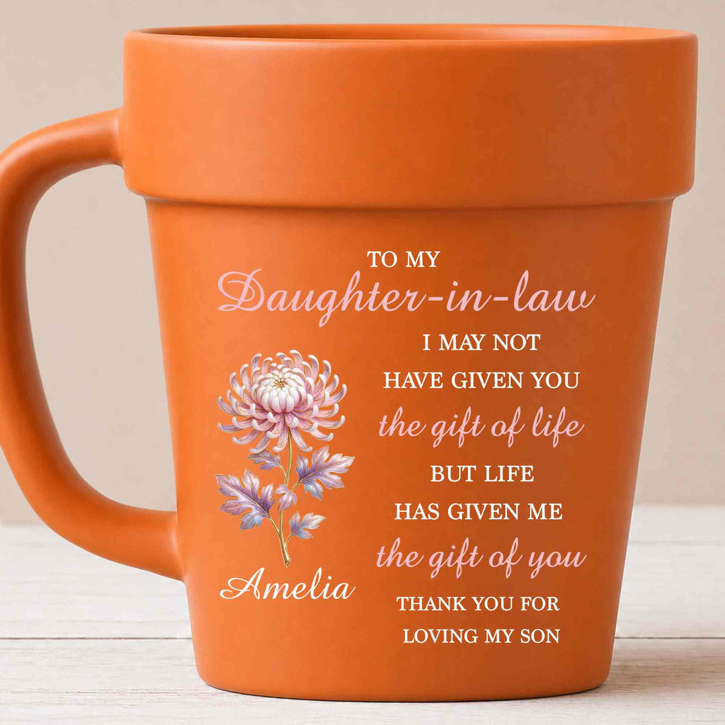 Personalized Plant Pot Ceramic Mug Unique Gift for Daughter-in-Law Plant Pot Ceramic Mug GradoCreations