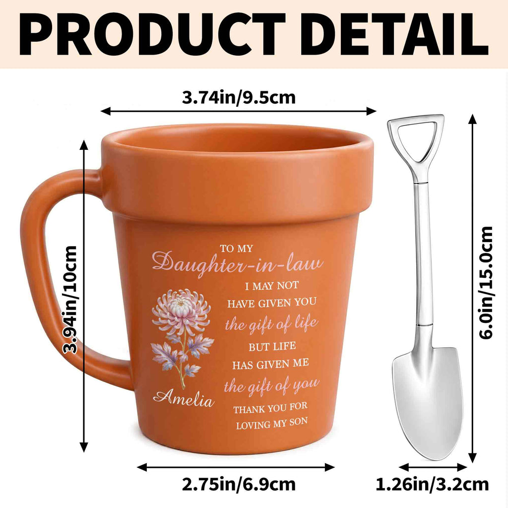 Personalized Plant Pot Ceramic Mug Unique Gift for Daughter-in-Law Plant Pot Ceramic Mug GradoCreations