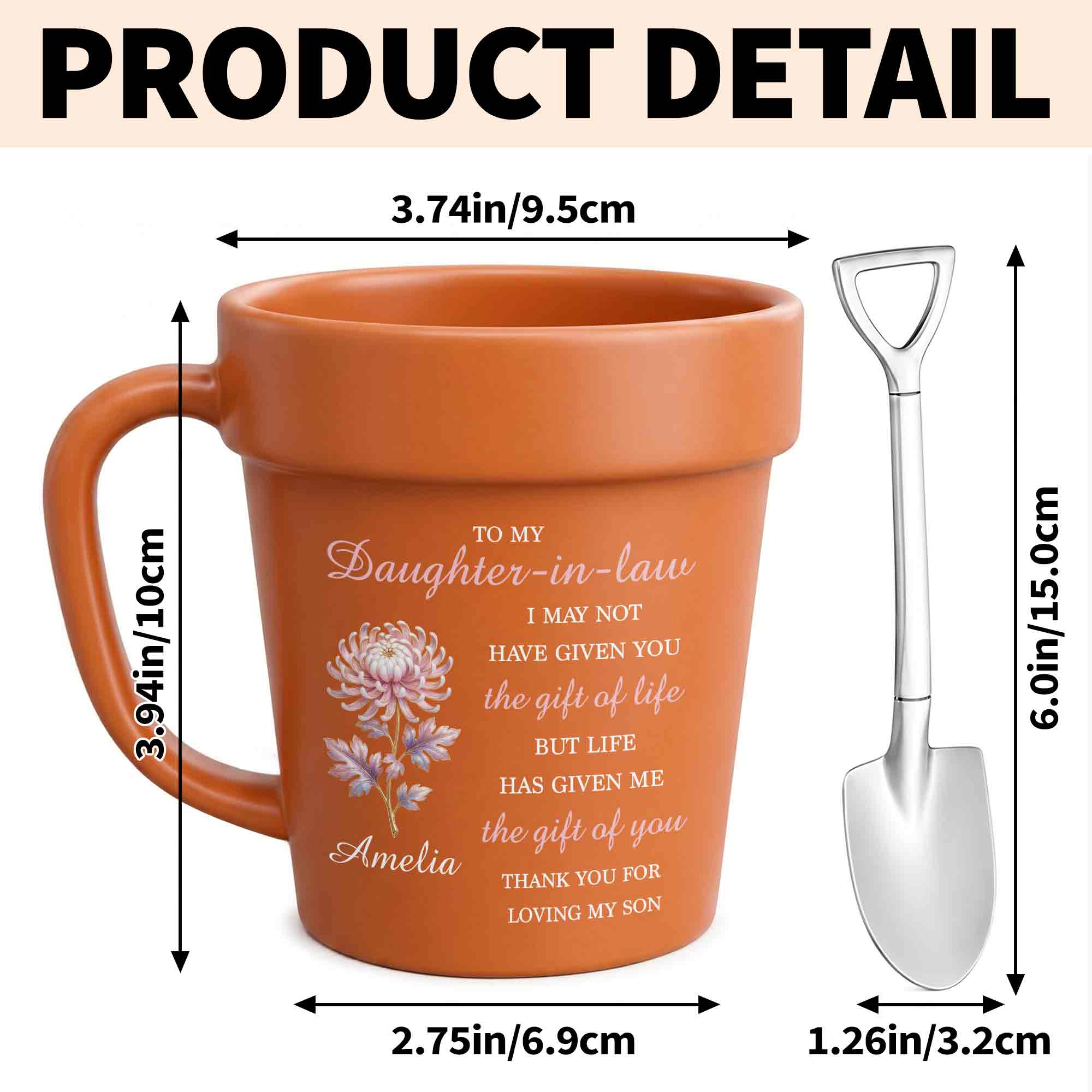 Personalized Plant Pot Ceramic Mug Unique Gift for Daughter-in-Law Plant Pot Ceramic Mug GradoCreations