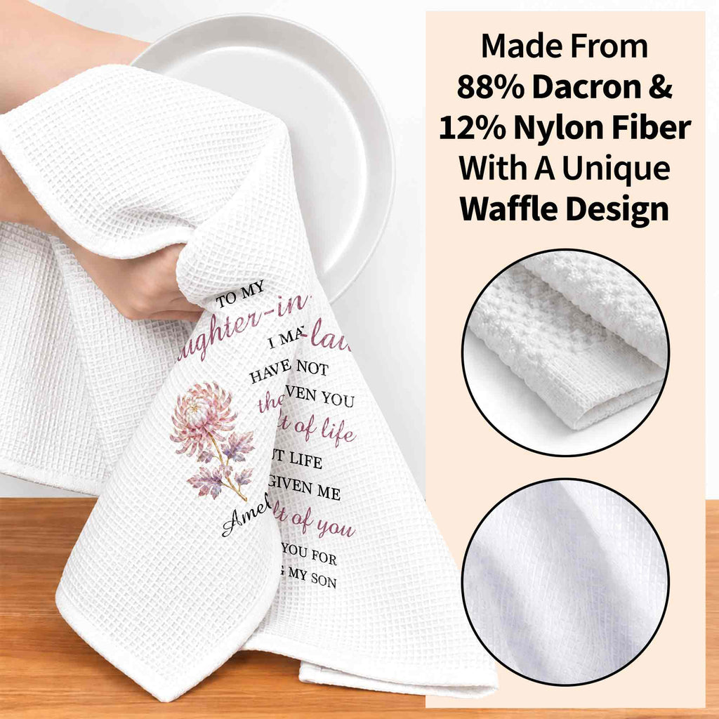 Personalized Floral Kitchen Towel Custom Gift for Daughter-in-Law Kitchen Towel GradoCreations