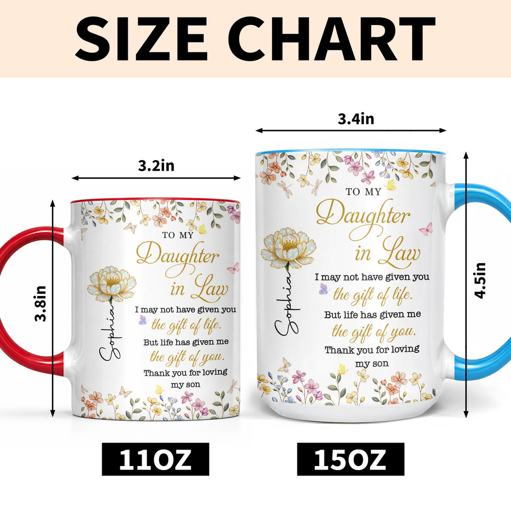 Personalized Accent Mug Custom Birth Month Flowers Gift for Daughter in Law Accent Mug GradoCreations