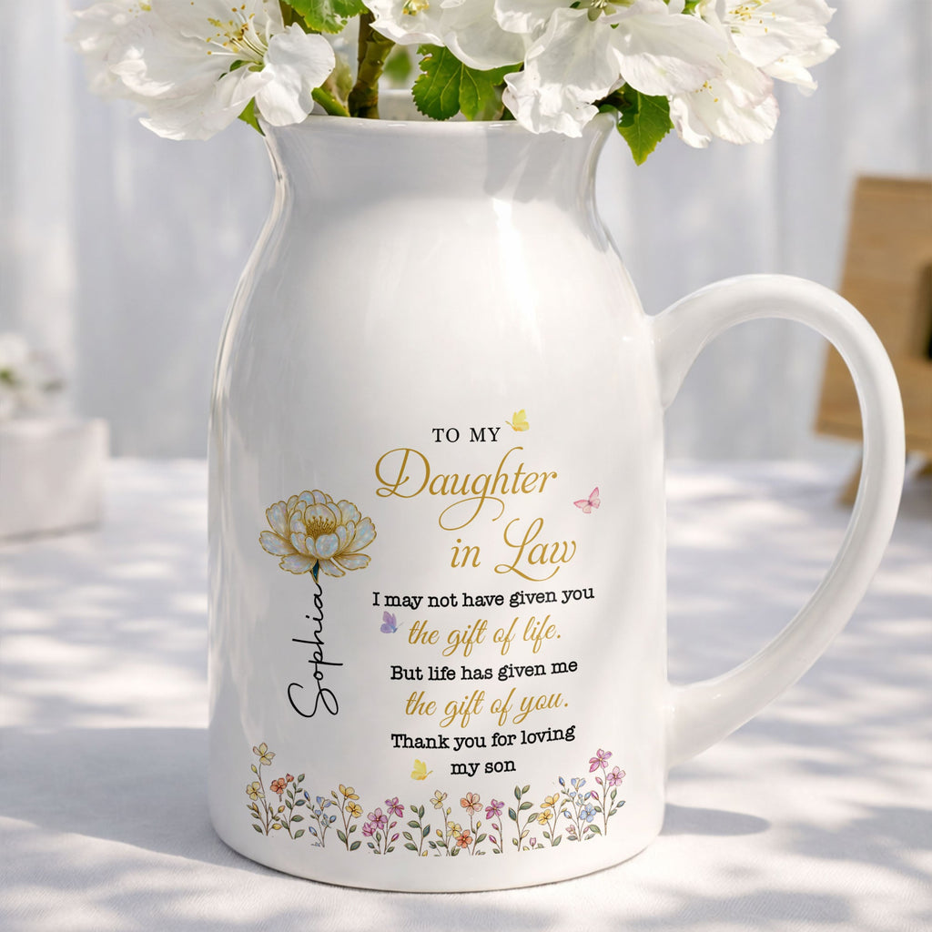 Personalized Ceramic Flower Vase Custom Gift for Daughter-in-Law Flower Vase GradoCreations