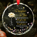 Personalized Glass Circle Ornament Custom Flowers for Daughter-in-Law Glass Circle Ornament GradoCreations