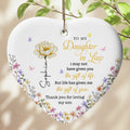 Personalized Heart-Shaped Ceramic Ornament Gift for Daughter-In-Law Ceramic Ornament GradoCreations
