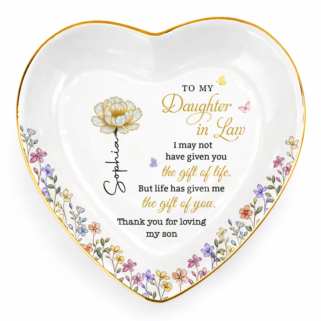 Personalized Heart Jewelry Dish Custom Name for Daughter-in-Law Gift Heart Jewelry Dish GradoCreations