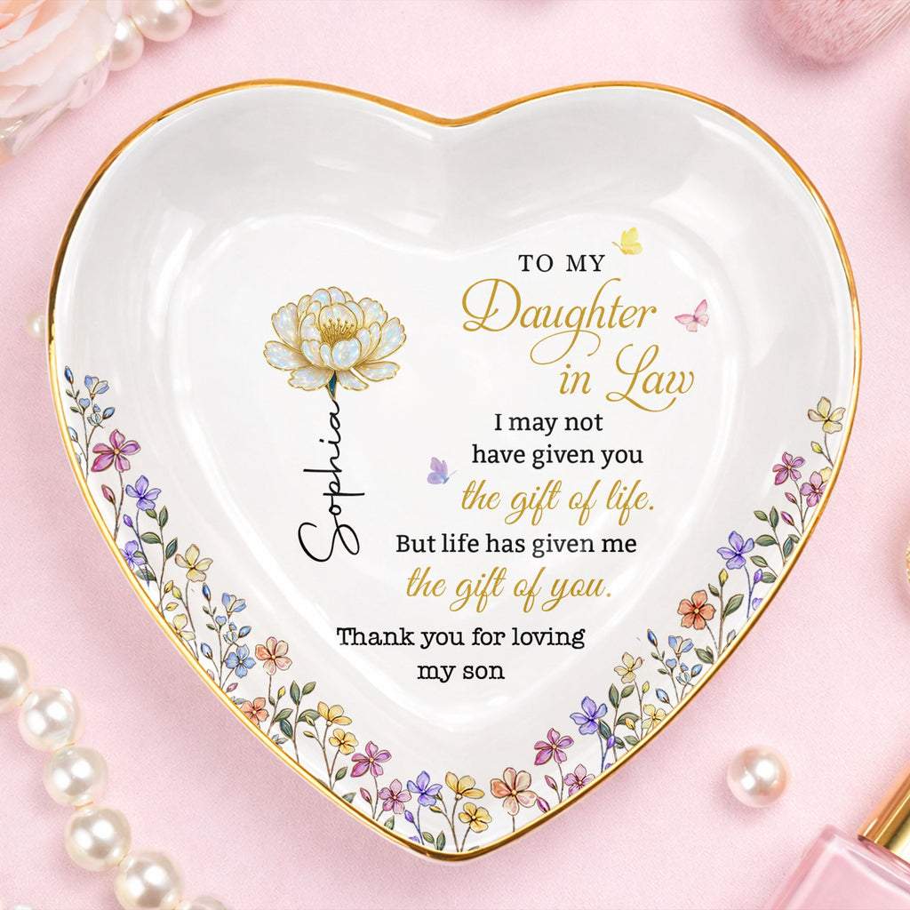 Personalized Heart Jewelry Dish Custom Name for Daughter-in-Law Gift Heart Jewelry Dish GradoCreations