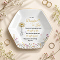 Personalized Hexagonal Jewelry Dish Custom Birth Month Flowers Gift for Daughter-In-Law