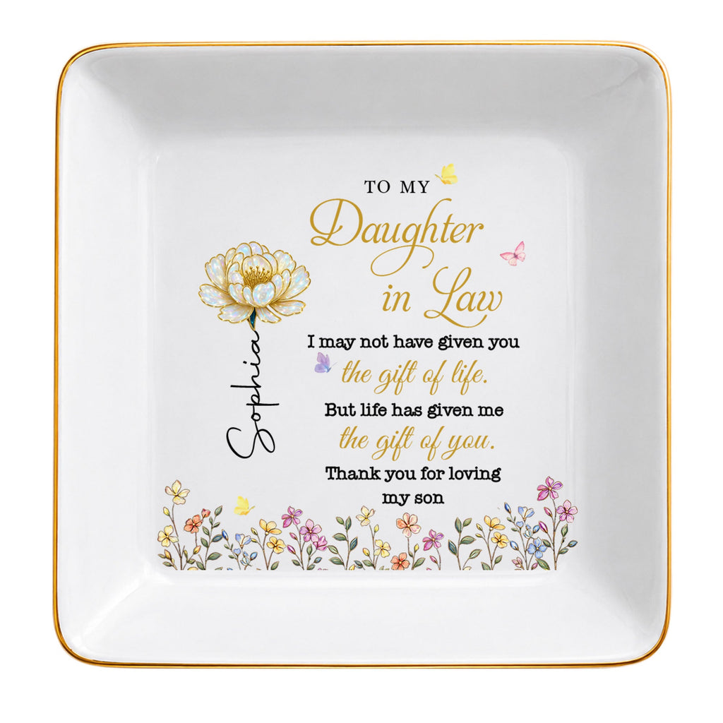 Personalized Ceramic Jewelry Dish Custom Message Gift for Daughter-in-Law Jewelry Dish GradoCreations