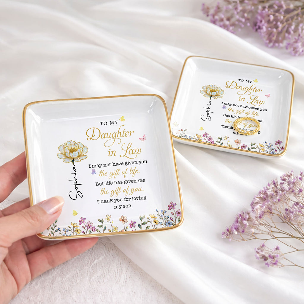 Personalized Jewelry Dish Custom Gift for Daughter-in-Law Jewelry Dish GradoCreations