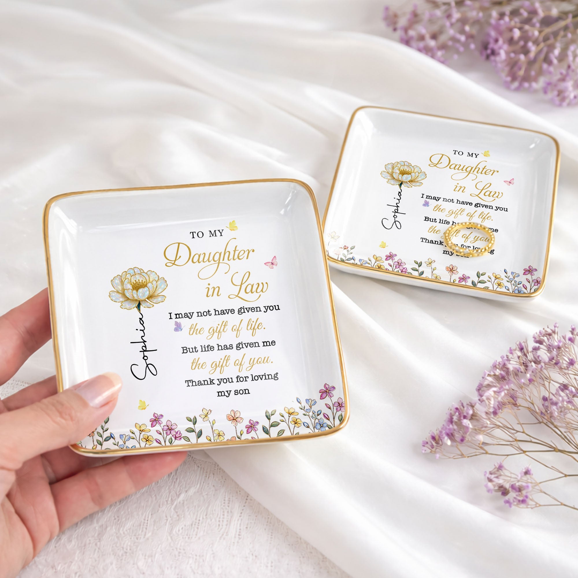 Personalized Jewelry Dish Custom Gift for Daughter-in-Law Jewelry Dish GradoCreations