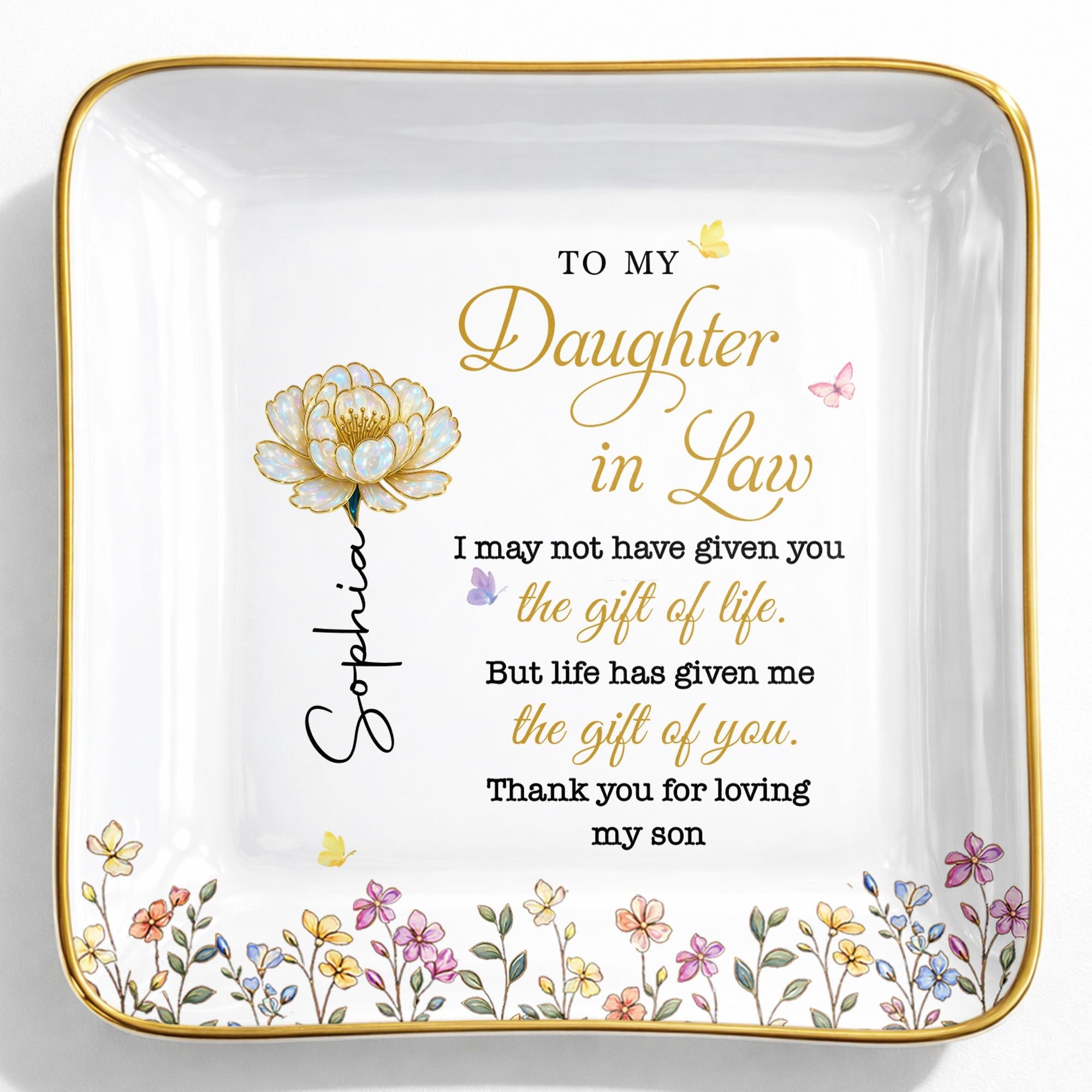 Personalized Jewelry Dish Custom Gift for Daughter-in-Law Jewelry Dish GradoCreations