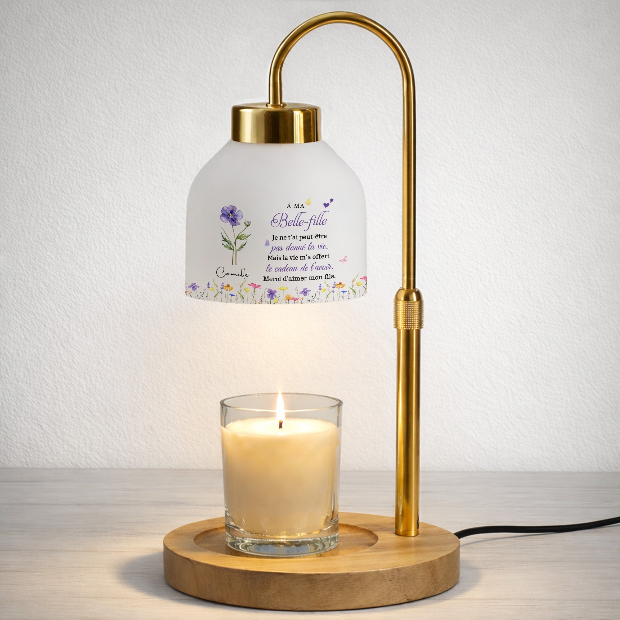 Personalized Candle Warmer Lamp Custom Shade Gift for Daughter-in-Law Candle Warmer Lamp GradoCreations