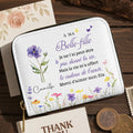 Personalized Mini Leather Wallet Custom Birth Month Flowers Gift for Daughter-in-Law Leather Wallet GradoCreations