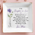 Personalized Jewelry Dish Custom Birth Month Flower Gift for Daughter-in-Law Jewelry Dish GradoCreations