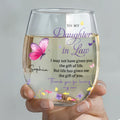 Personalized Stemless Wine Glass Butterfly Gift for Daughter-in-Law Wine Glasses GradoCreations