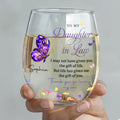 Personalized Stemless Wine Glass Custom Gift for Daughter-in-Law Wine Glasses GradoCreations