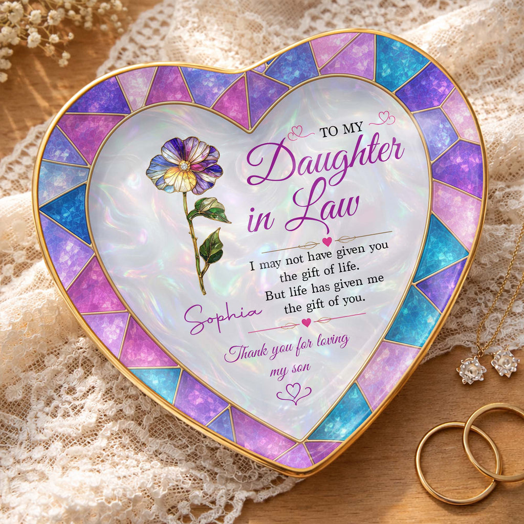 Personalized Heart Jewelry Dish Custom Name Gift for Daughter-in-Law Heart Jewelry Dish GradoCreations