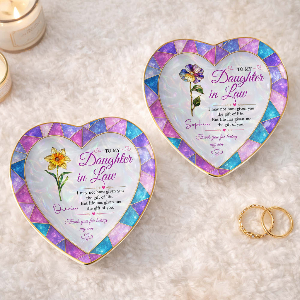 Personalized Heart Jewelry Dish Custom Name Gift for Daughter-in-Law Heart Jewelry Dish GradoCreations